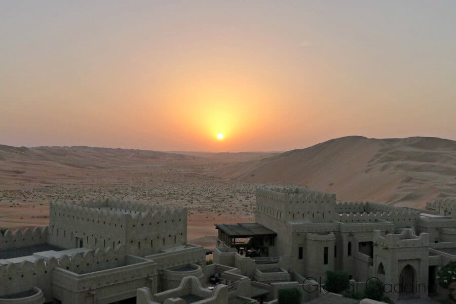sunset over the liwa desert