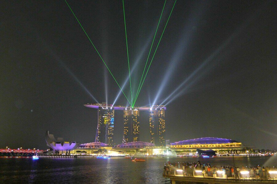 Marina Bay Light Show In Singapore