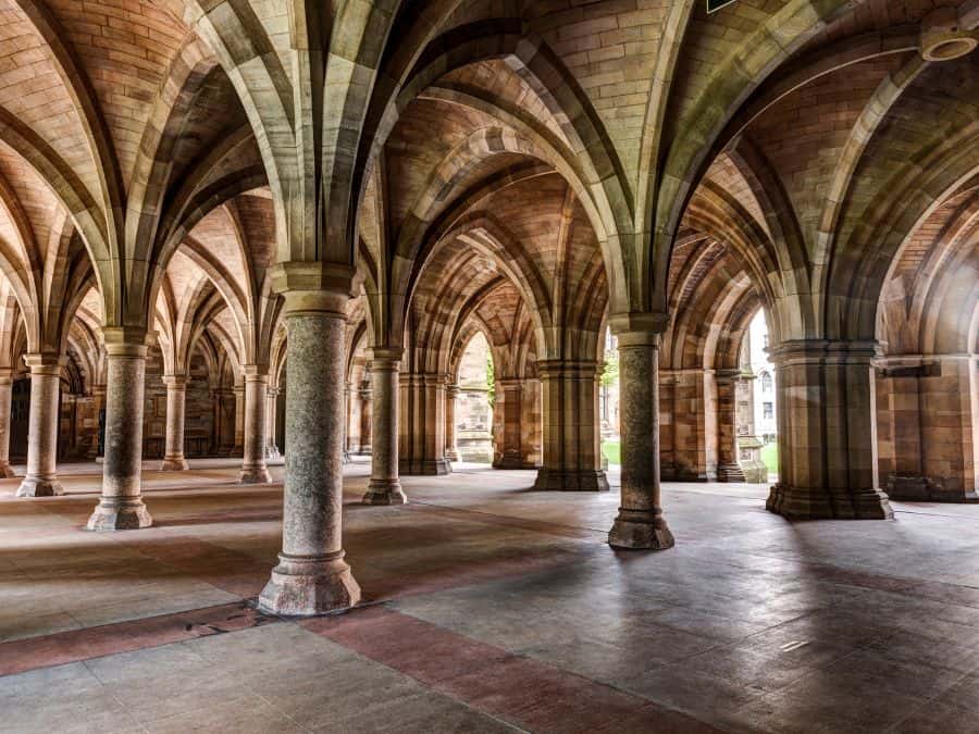 Be sure to visit the Glasgow University cloisters. 