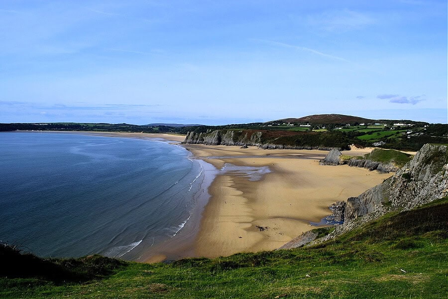 Rhossili Beach on the Gower Peninsula, Wales, UK