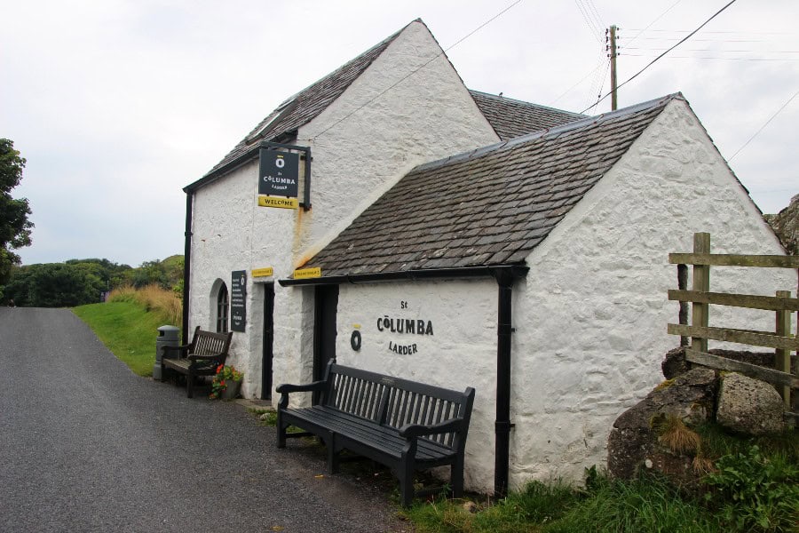 white painted shop along a country lane