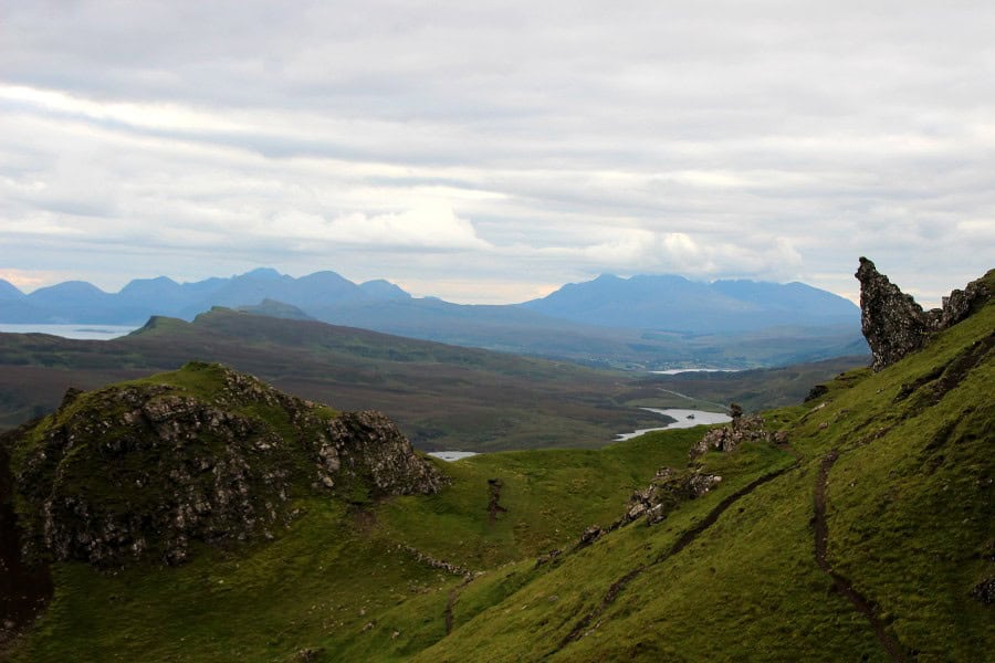 storr lochs and portree from old man of storr