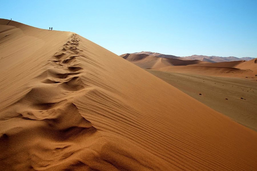 The red sand dunes of Sossusvlei in the Namib Desert