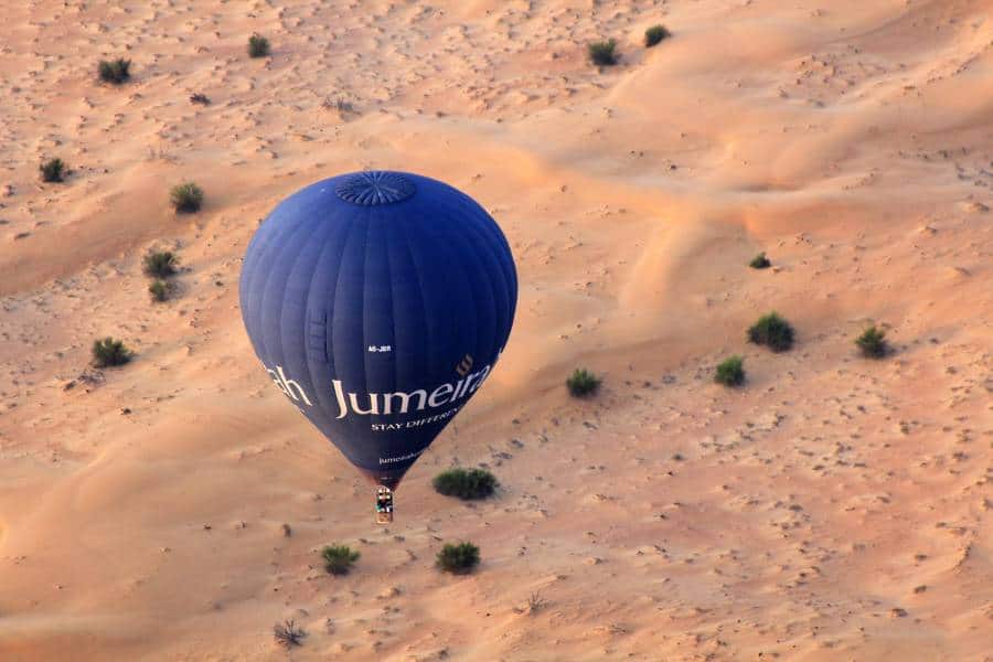 best dubai tours - balloon flight over Dubai desert