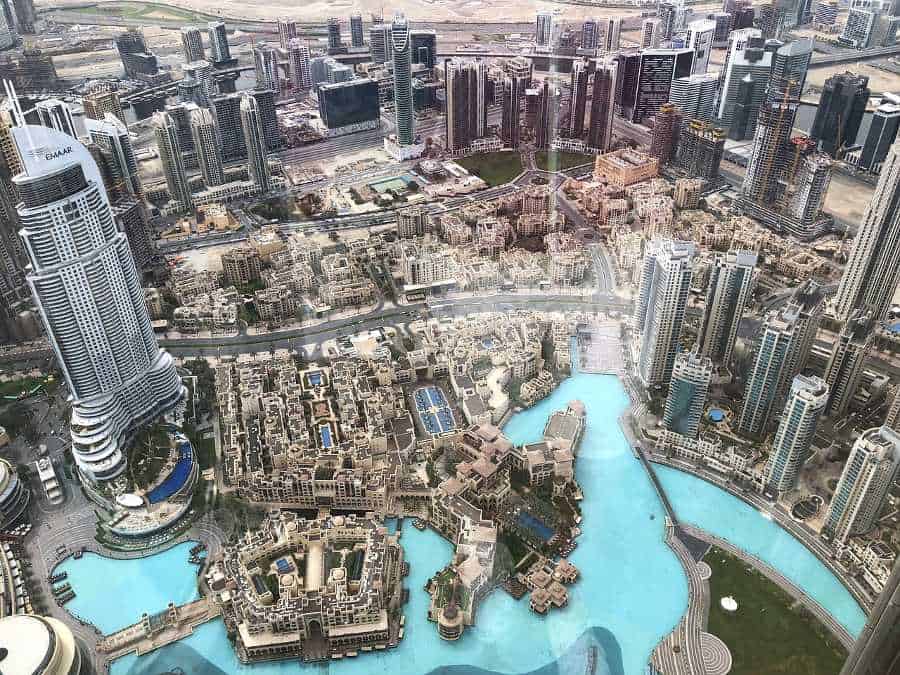 view from Burj Khalifa in Dubai