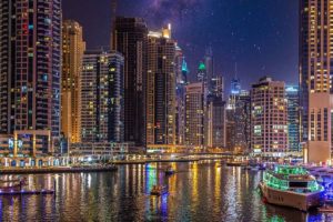 Dubai Marina at night