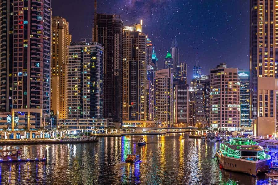 Dubai Marina at night