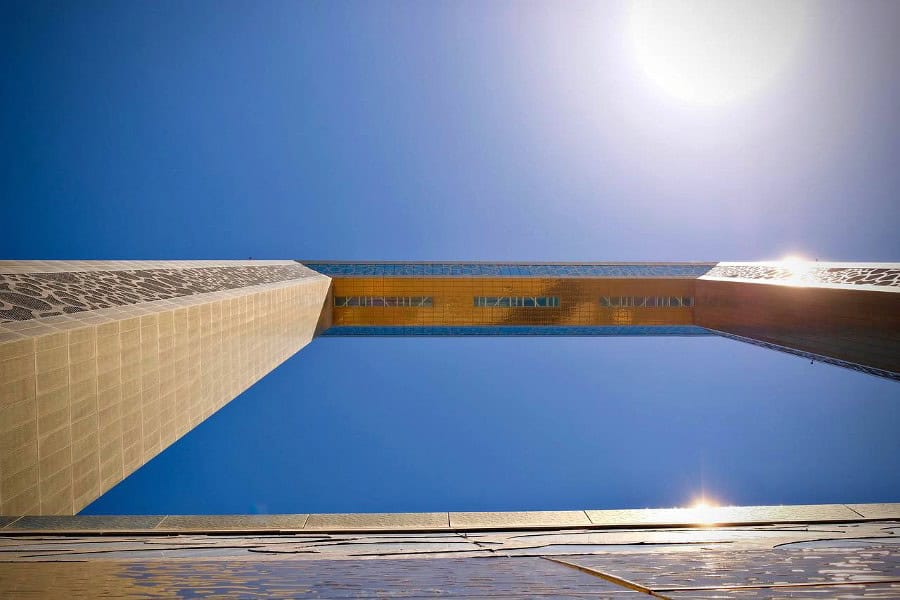 Dubai frame from underneath