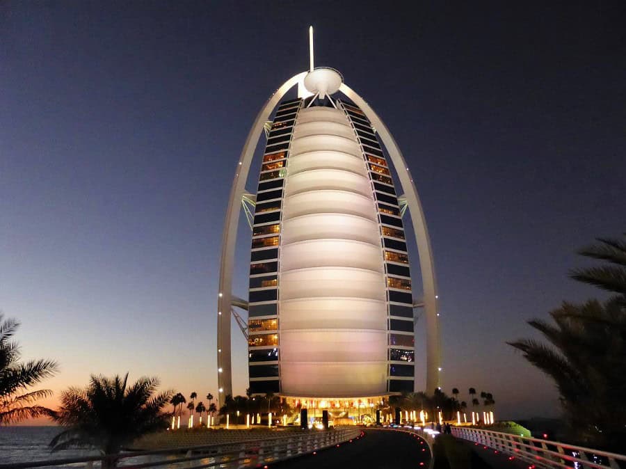 Burj Al Arab Hotel, Dubai at night