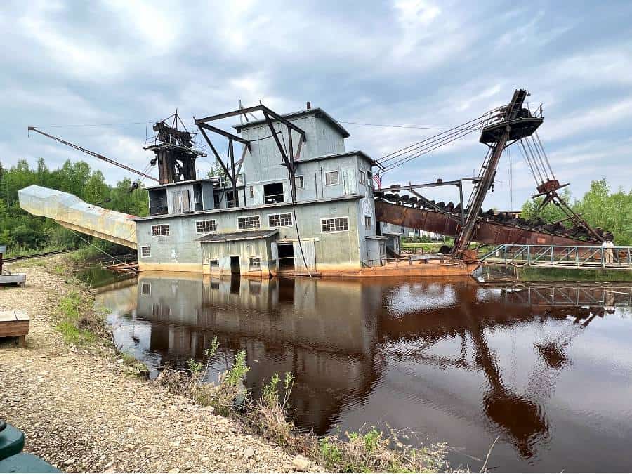 an old gold dredge in Fairbanks Alaska