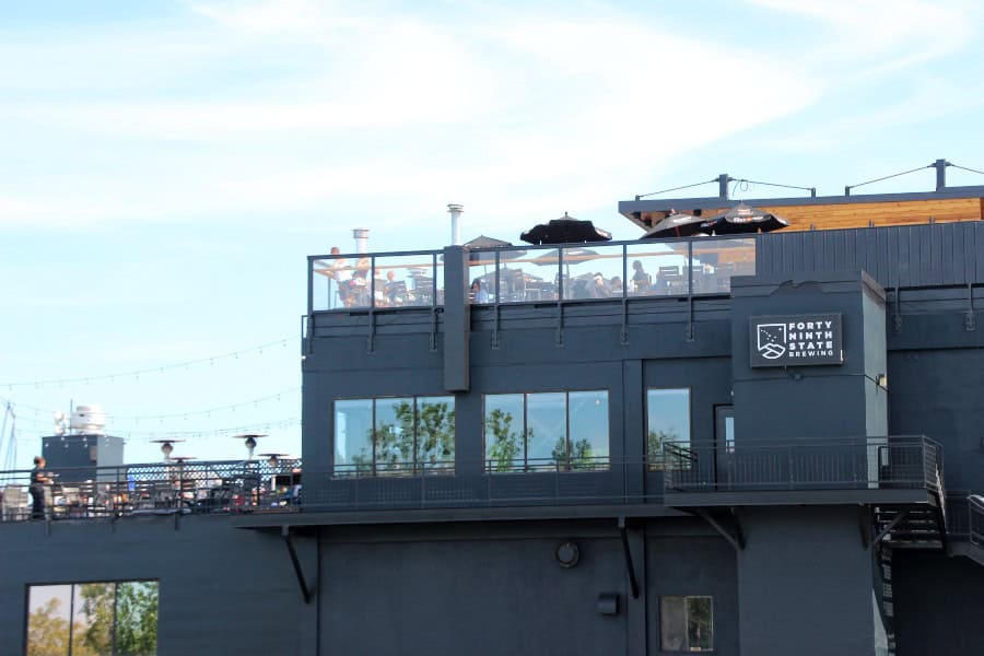 deck area of an anchorage brewery