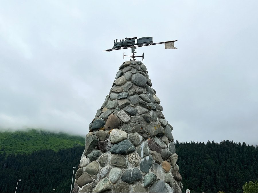 Founders monument in Seward Waterfront park