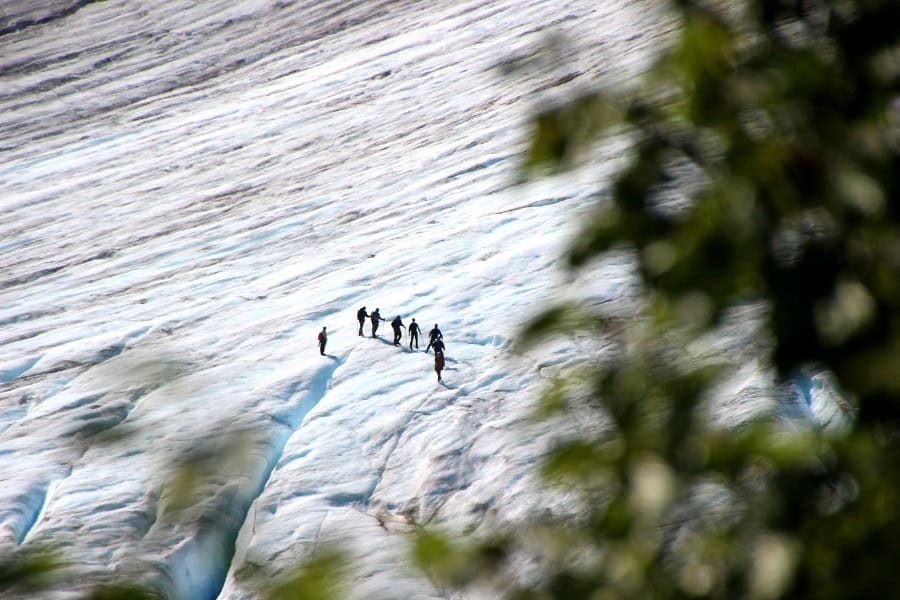 ice trekking on exit glacier