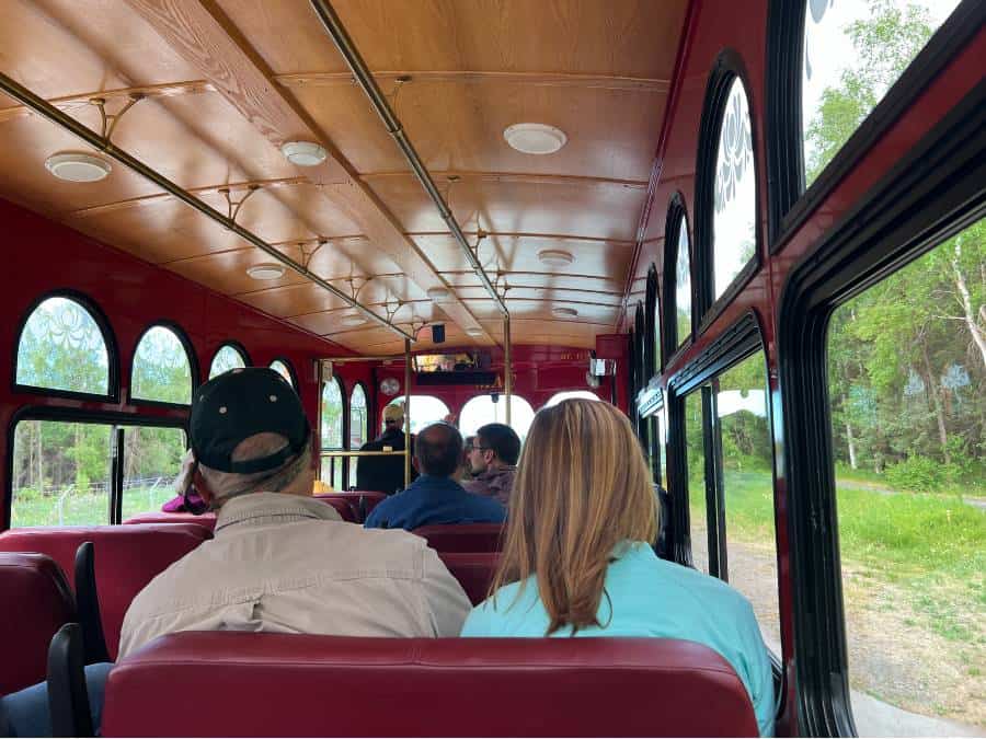 trolley tour bus in Anchorage