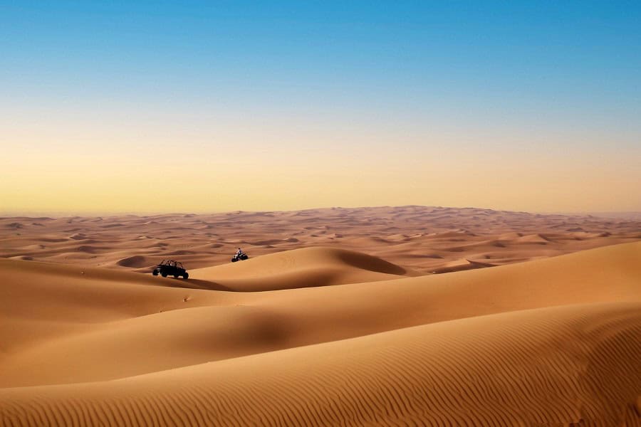 sand dunes and a buggy