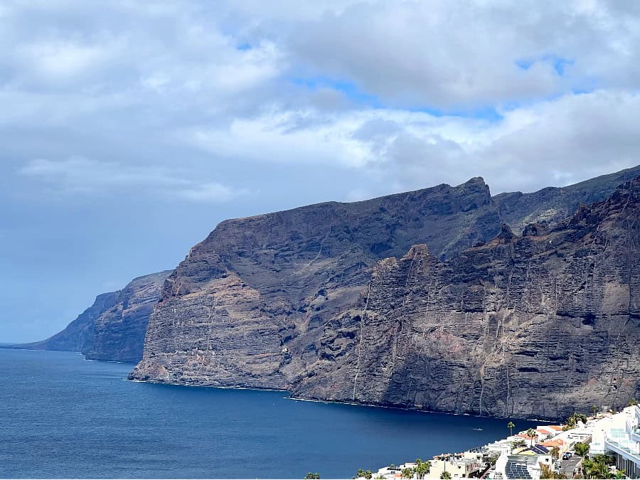 Los Gigantes cliffs rising from the sea on the west coast of Tenerife.