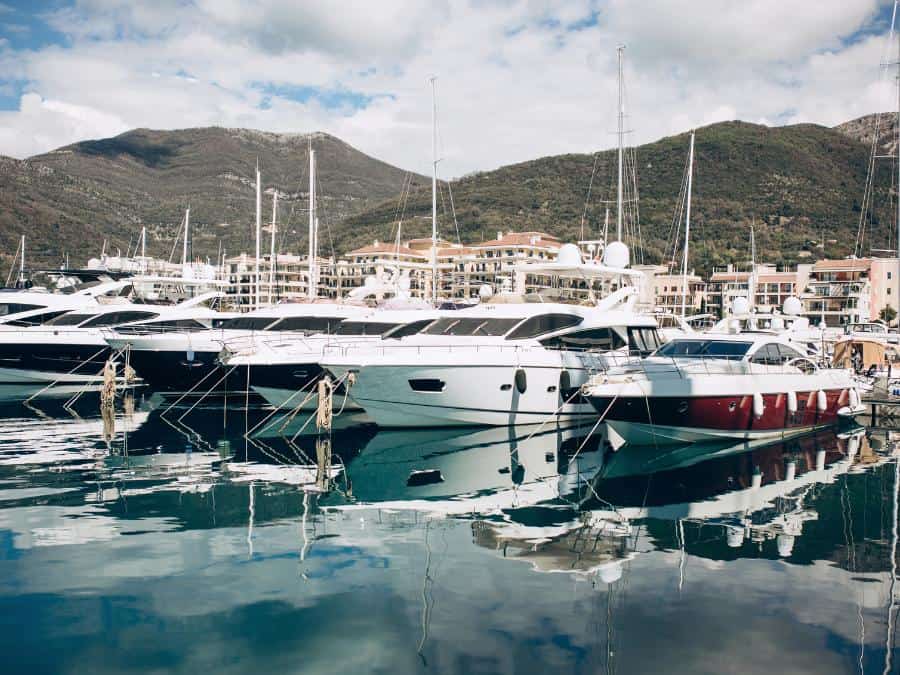 yachts in the marina at Porto Montenegro
