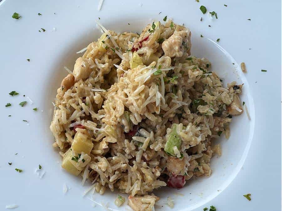 risotto on a white plate
