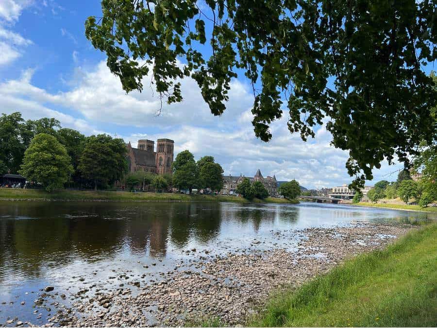 view from Ness Walk, one of the free things to do in Inverness