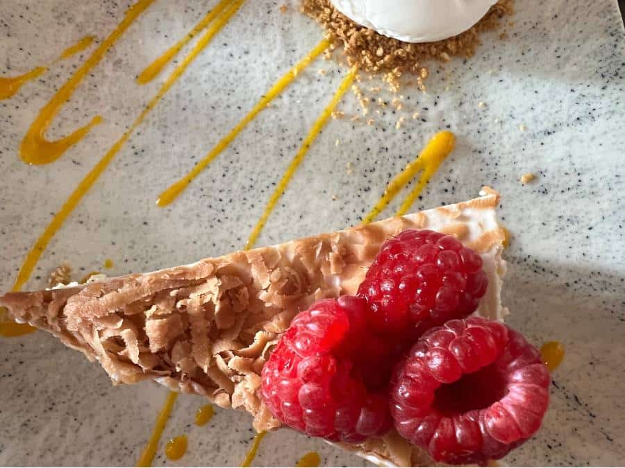 a slice of cheesecake