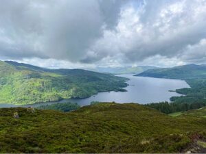 view overlooking Loch Katrine in the Trossachs