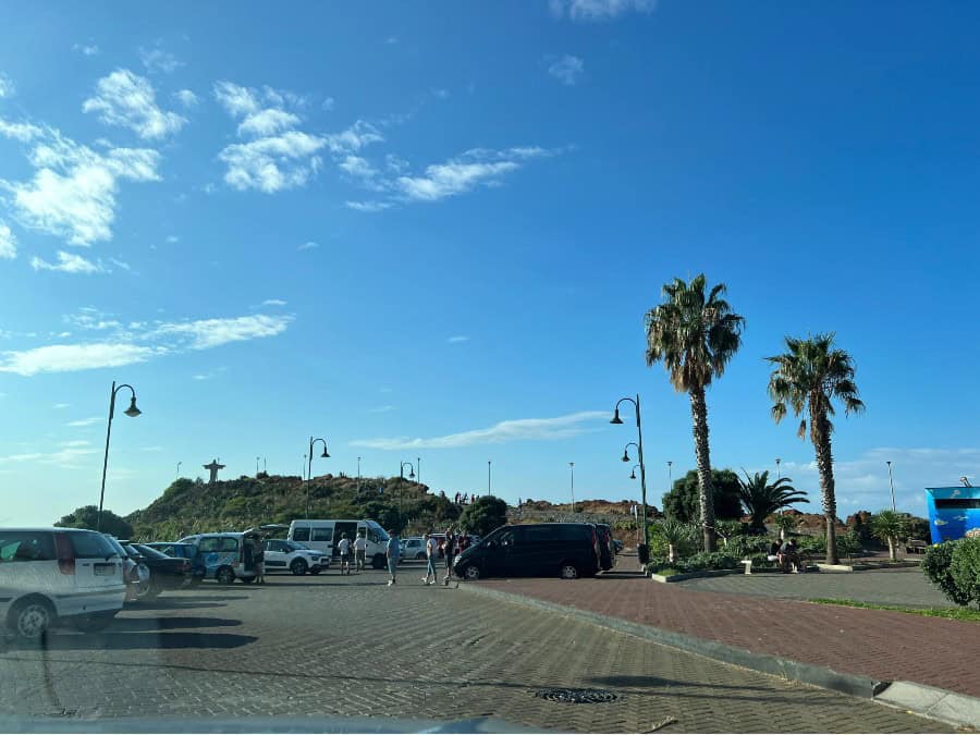 Free public parking area near the Cristo Rei statue and Garajau cable car on Madeira’s south coast