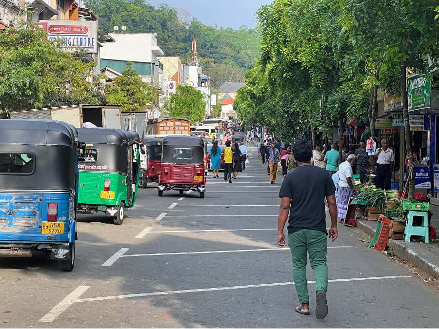 Drive through the town of Kandy in a tuktuk in Sri Lanka