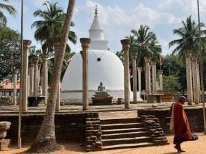 A white dagoba at Mihintale Sri Lanka