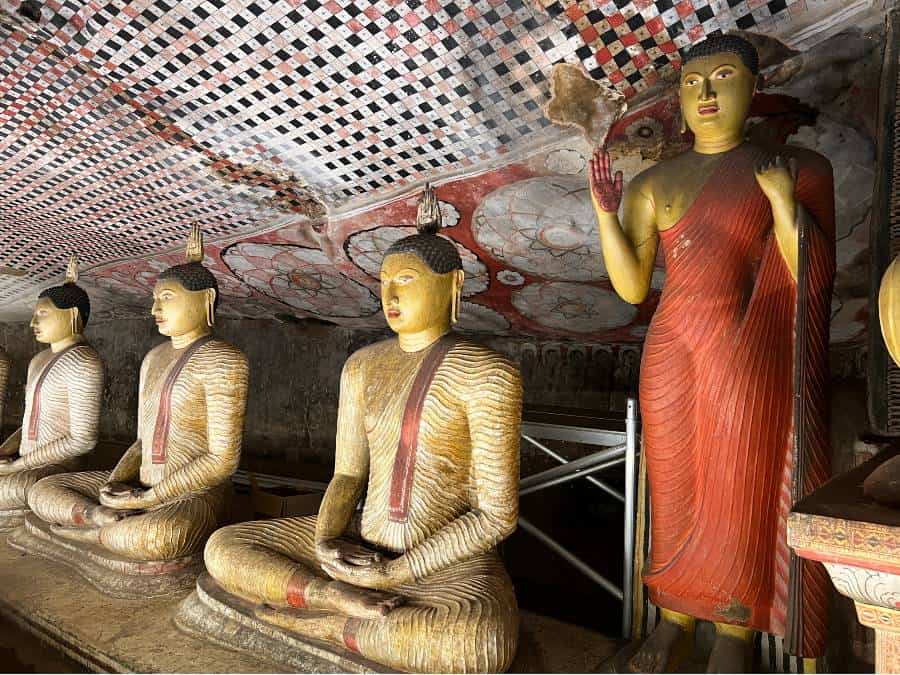 Buddha statues in a cave temple