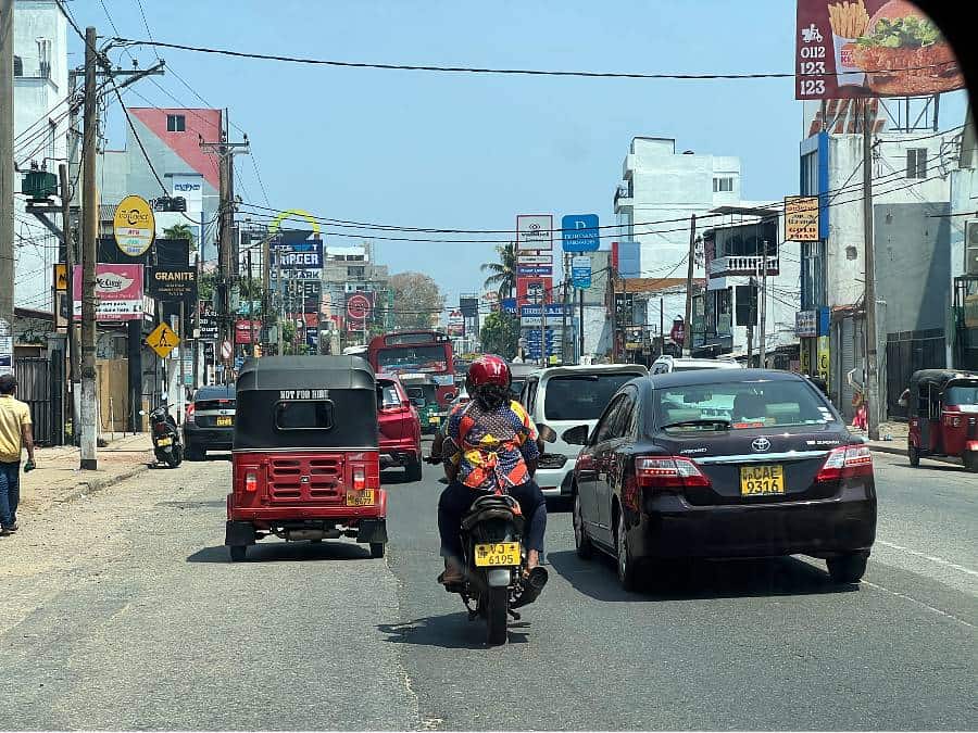 Busy road in Sri Lanka