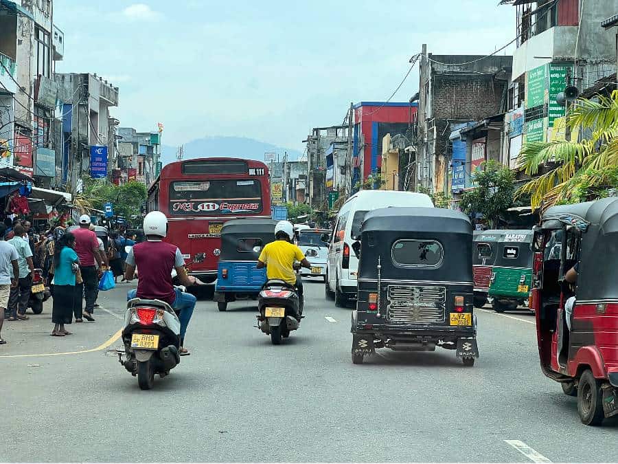 Busy road in Sri Lanka