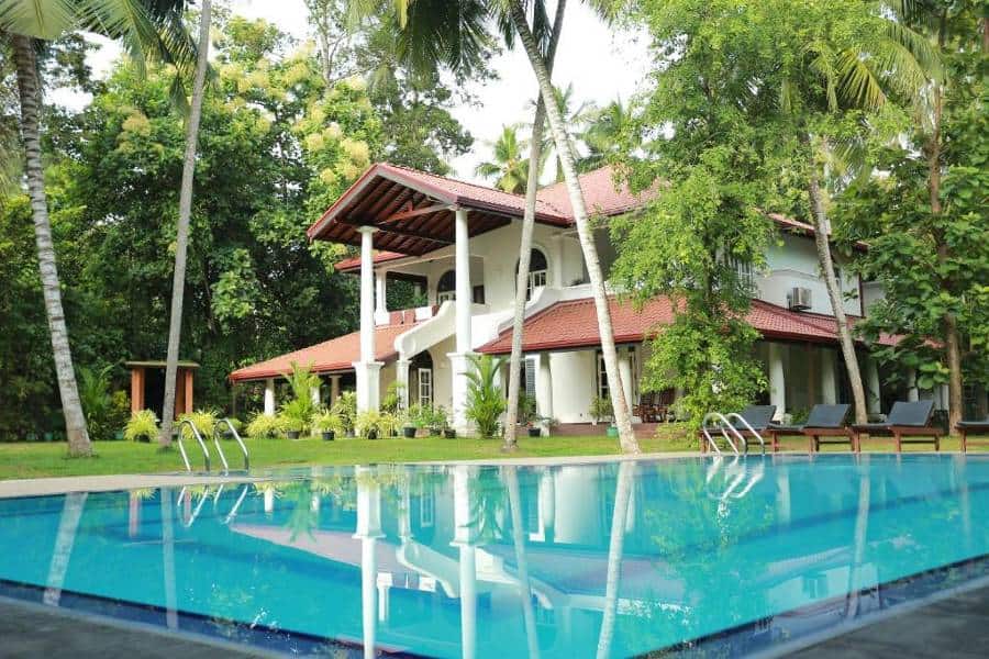 large pool at The Villa Green Inn, a mid-range boutique hotel in Negombo.