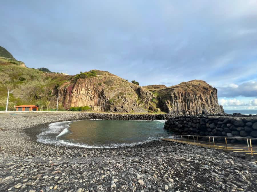Pebble beach at Praia do Faial on Madeira’s north coast