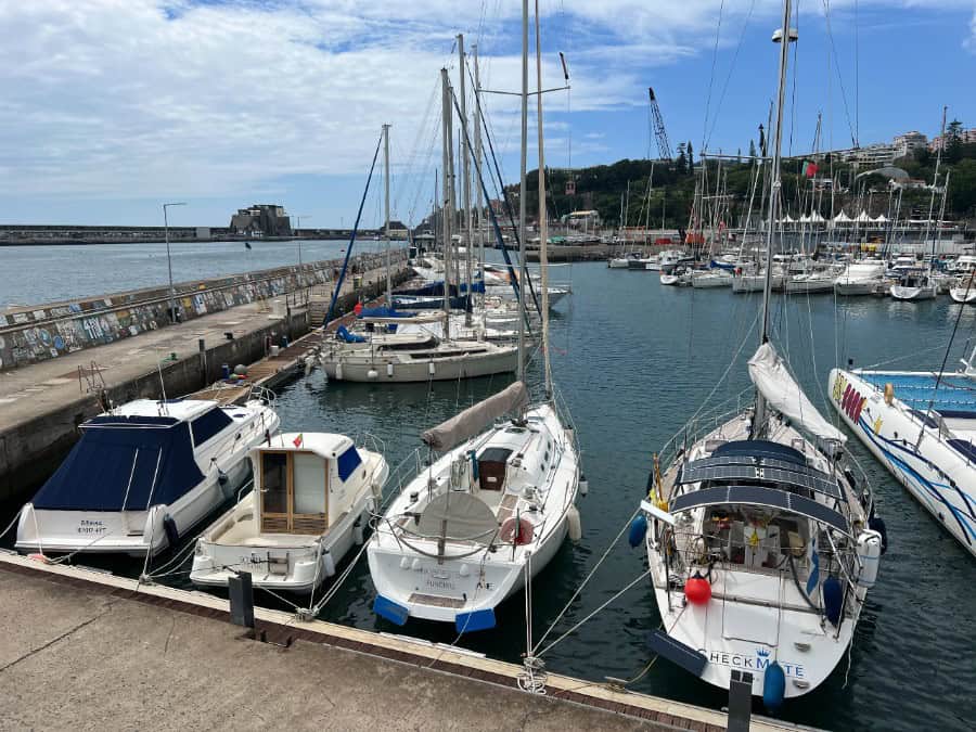 Boats in Funchal marina on Madeira