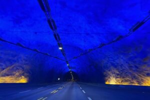 Driving through Laerdals Tunnel wich is 24.5km in length.