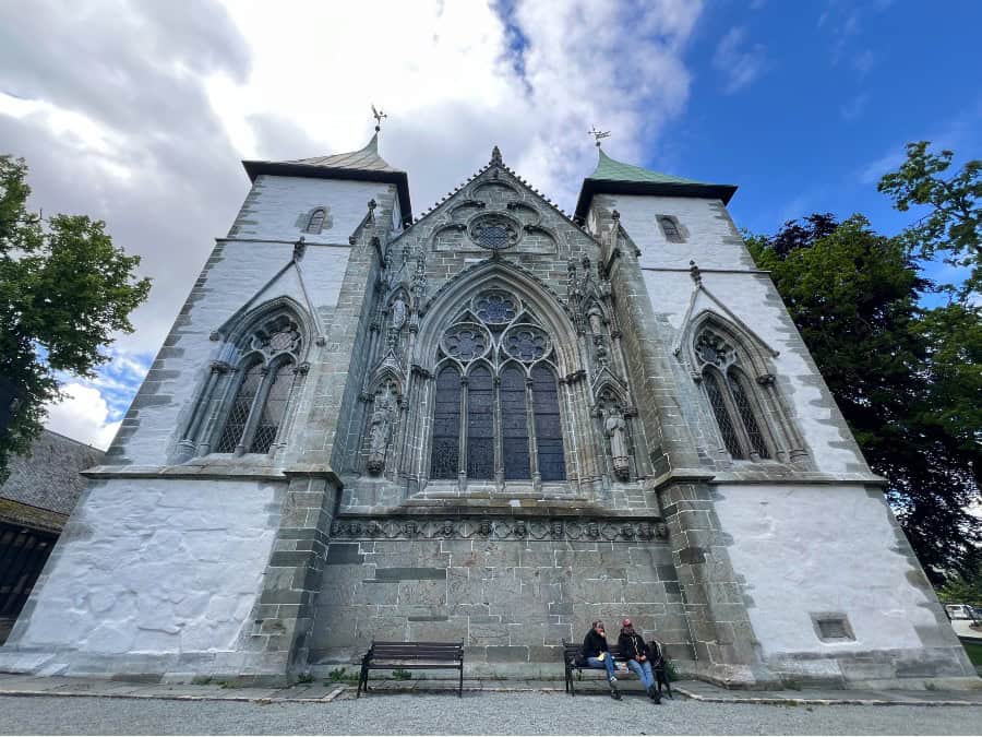 The exterior of Stavanger Cathedral in Norway